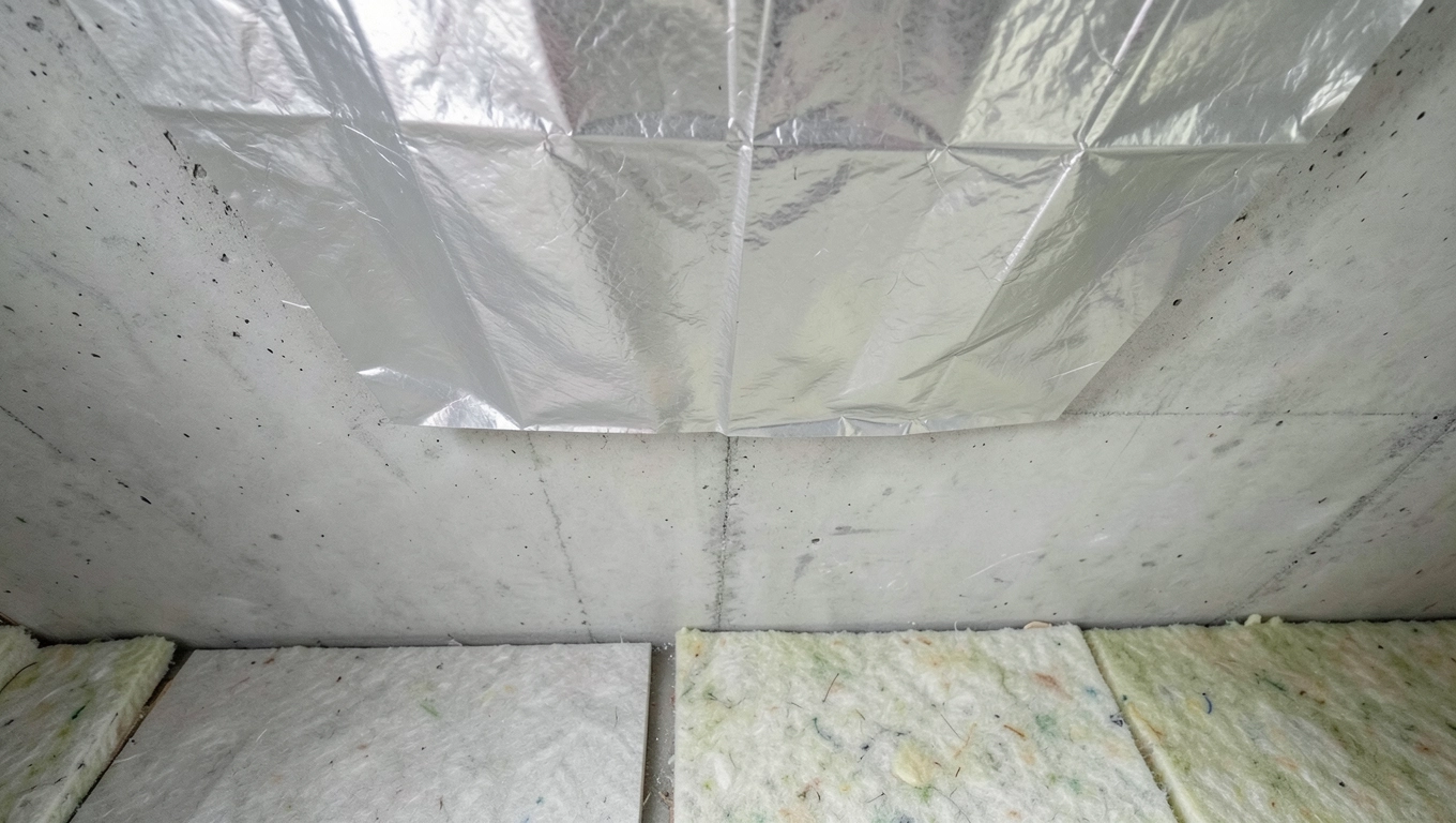 czy dawać folię pod wełnę na stropie betonowym