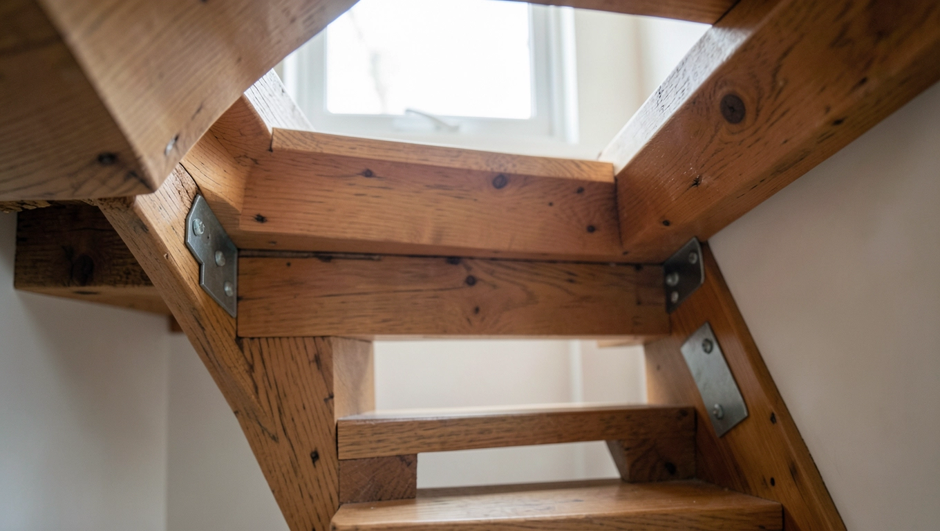 jak zamontować schody drewniane do stropu