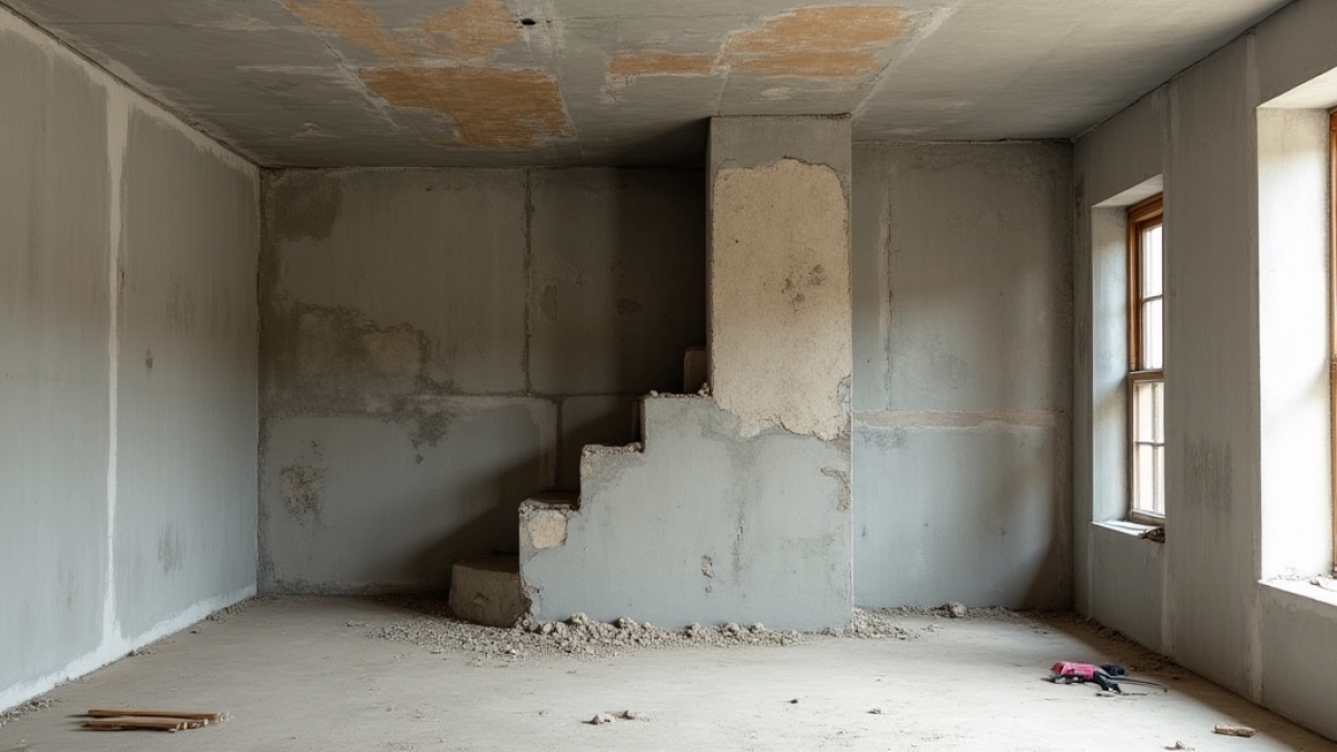 Montaż schodów strychowych w stropie betonowym