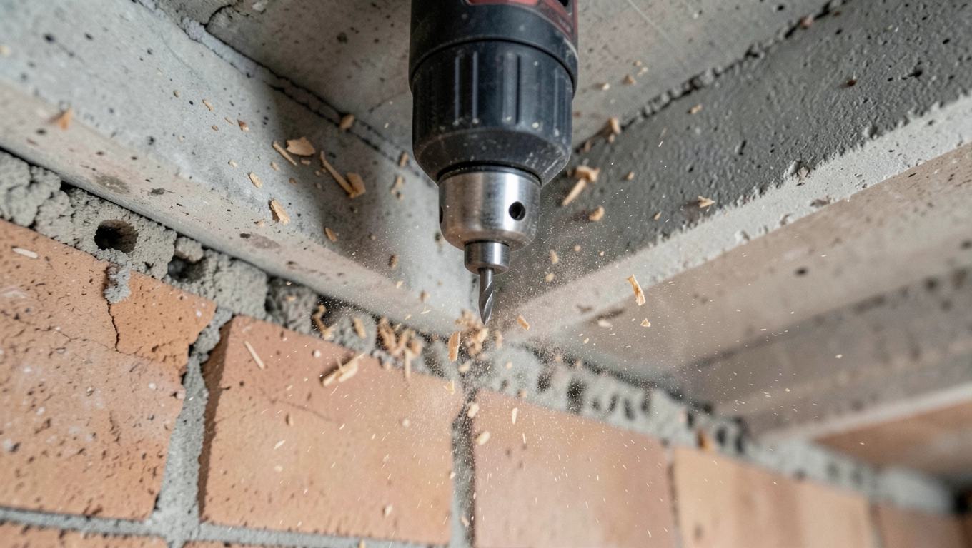 wiercenie w stropie teriva